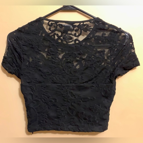 Black Lace Crop Top - Forever21 - Small - Picture 6 of 6